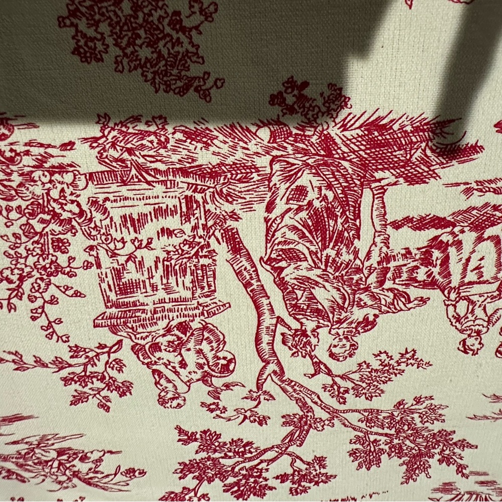Set 2 Red White Reversible Blue White Toile Placemats, French Country Toile - Picture 3 of 3